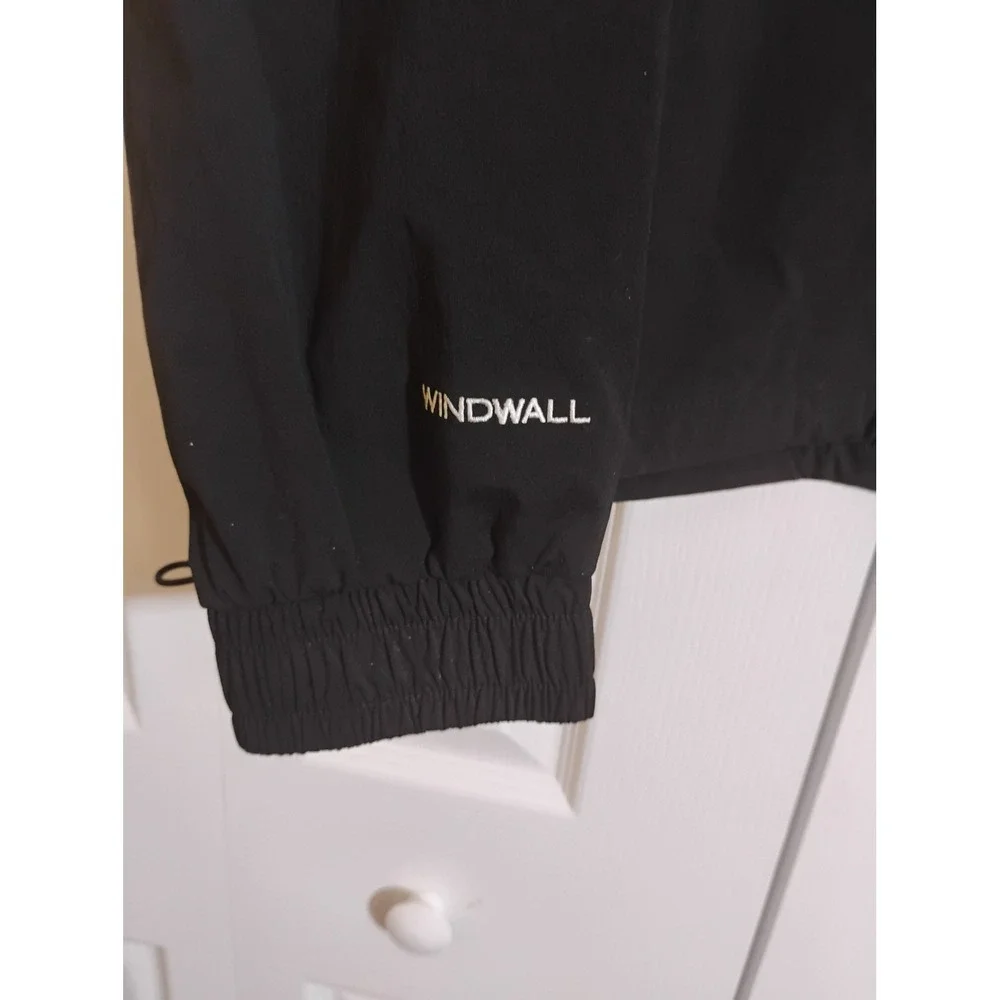 The North Face Mens WindWall Anorak Pullover Jacket Black Half Zip Hooded Large